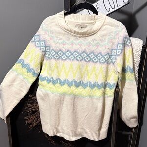 LOFT Pastel Geometric Sweater